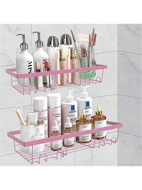 Shower Caddy Adhesive Wall Shelf Stainless Steel Rustproof Bathroom Storage Hook